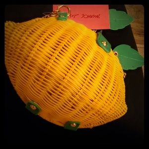 Betsey Johnson Yellow Lemon-Shaped Crossbody Bag Clutch